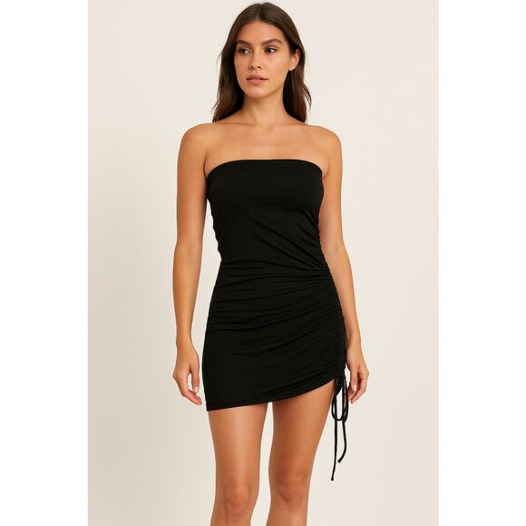 SHEIN Dresses & Skirts - Y2K Strapless Ruched Mini Dress Shein Black XS